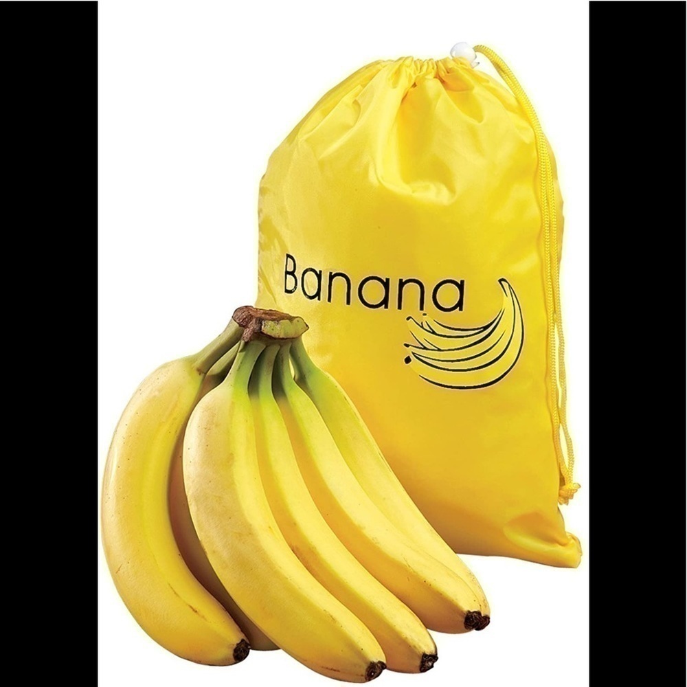Lot of 2 Banana Bags yellow keep banana's fresh drawstring